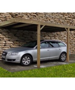 Carport bois adossé Lobito toit plat 15 m²
