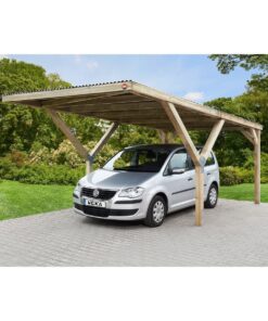 Carport WEKA simple en Y 10,86m² avec toit plat en acier