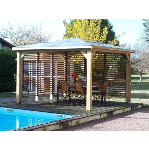 Abri de piscine BLUETERM 14,36 m² deux parois à ventelles – Image 3