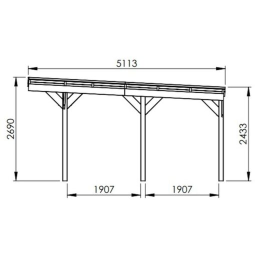 Carport Forest Style double adossable en bois – Image 2