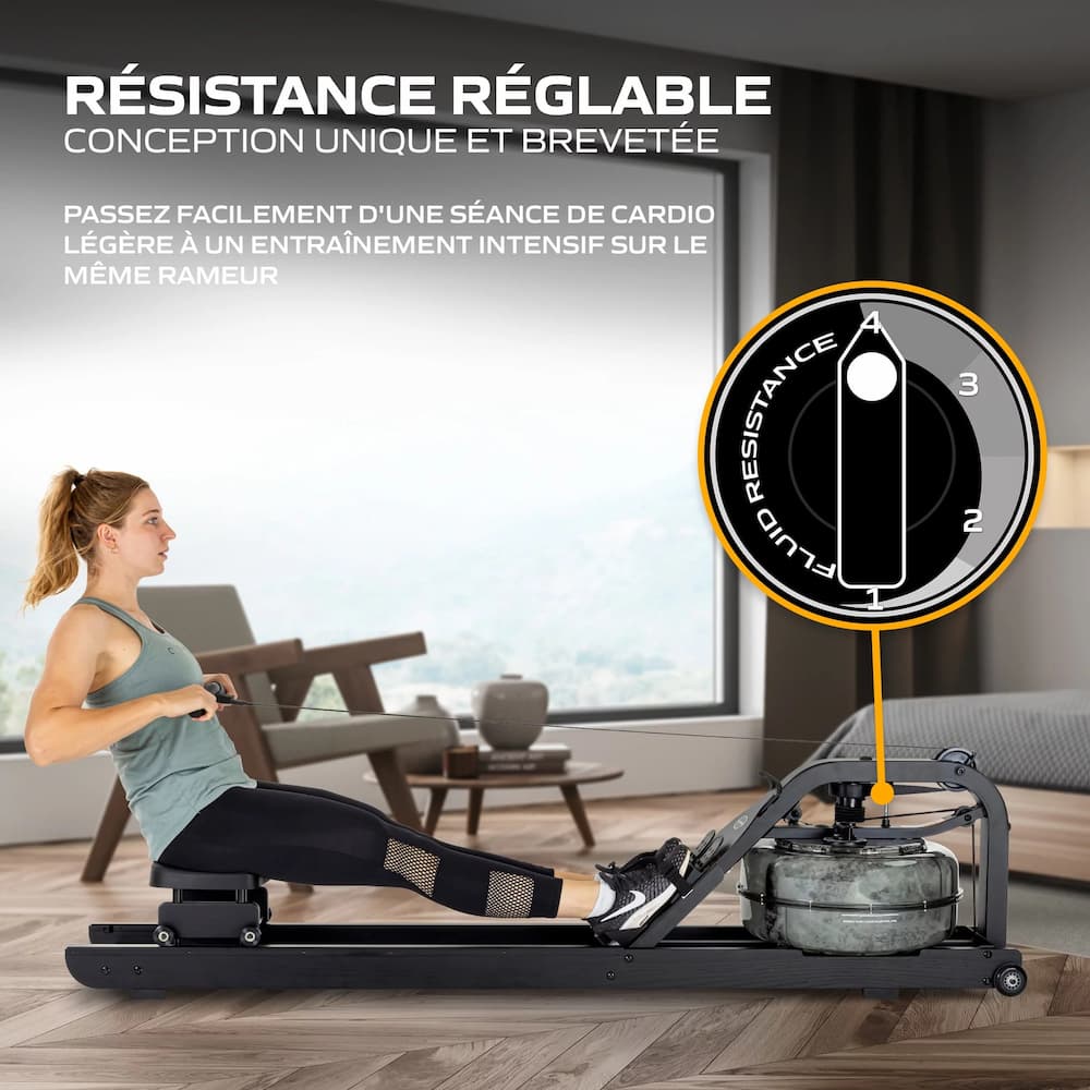 Rameur à eau Apollo Plus Black FLUID ROWER – Image 7