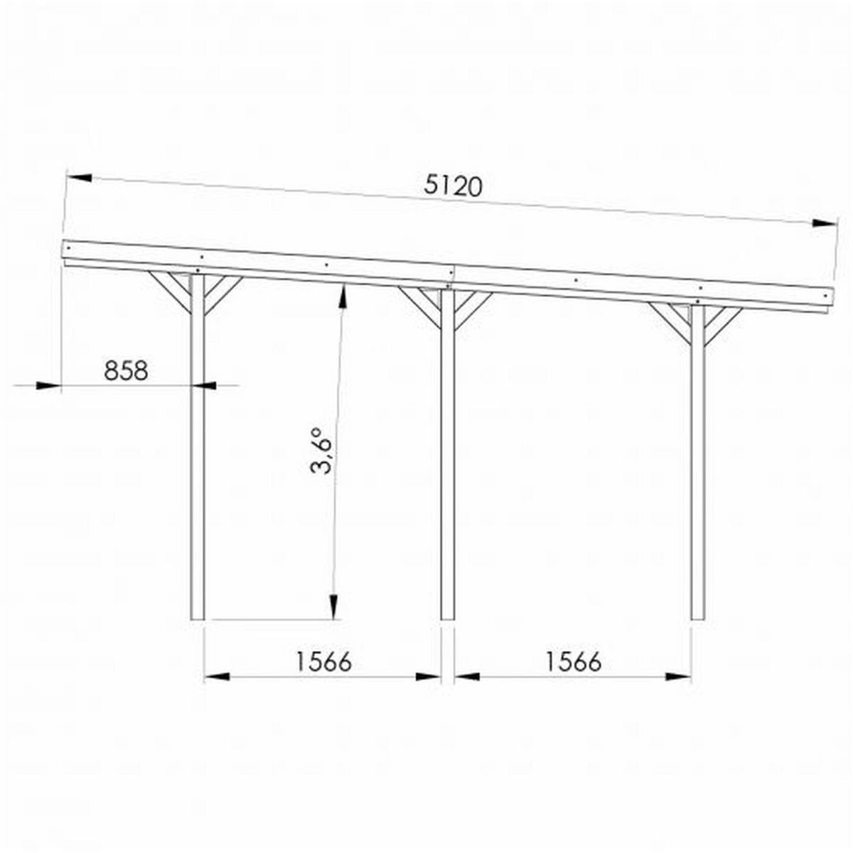 Carport Forest Style en bois JEAN 1 voiture – Image 3