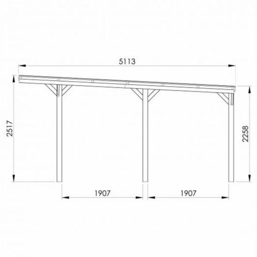 Carport Forest Style en bois VICTOR 1 voiture – Image 3