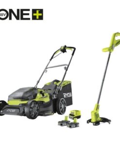 Pack tondeuse+coupe bordure RYOBI One+, 2x18V, l.37cm, 2 batteries 5Ah
