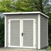 Abri de jardin 4,31m² Skur 4 + plancher traité peint gris Baltic