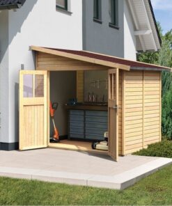 Abri de jardin adossé en bois certifié 4,18m² Bomlitz 2 - Karibu