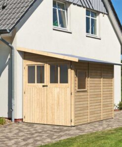 Abri de jardin adossé en bois certifié 4,85m² Juist 3 - Karibu