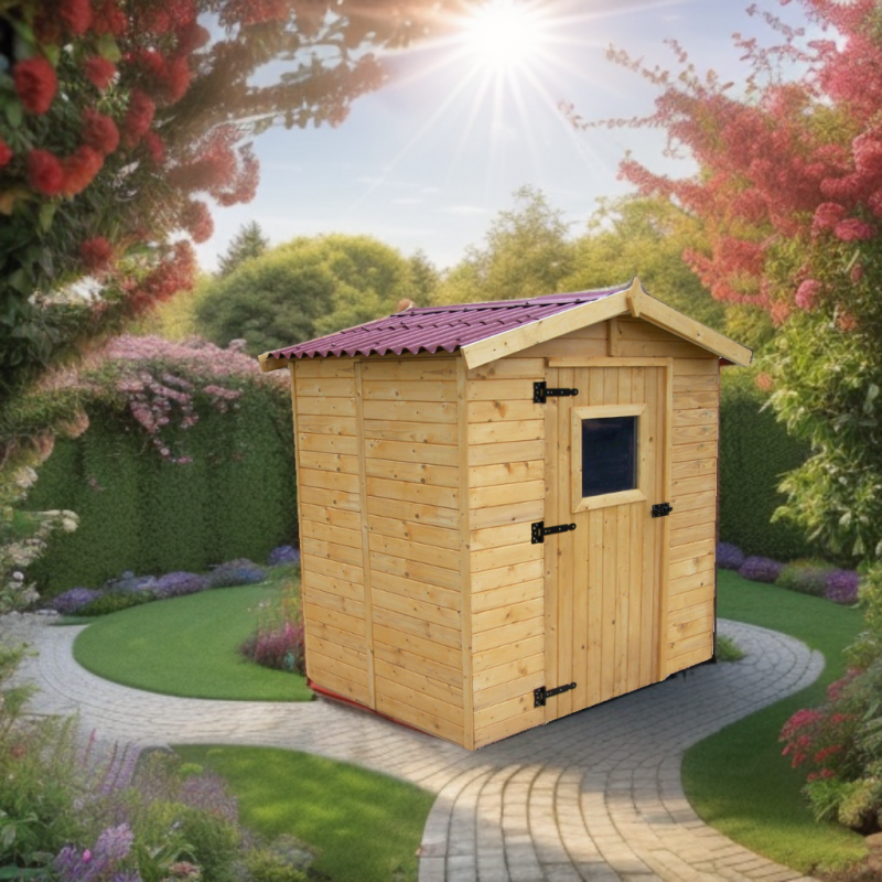Abri de jardin en bois 2,56m² - panneaux 16mm + plancher - Habrita – Image 5
