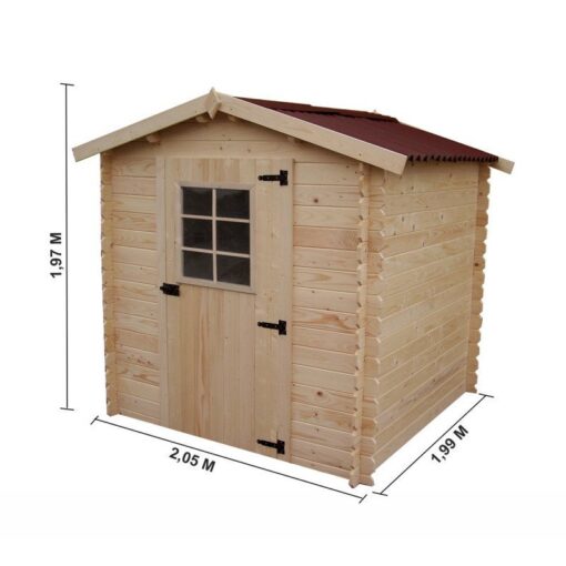 Abri de jardin en bois massif 3,80m² – madriers 20mm - Habrita – Image 4