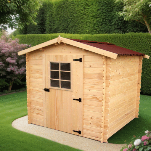 Abri de jardin en bois massif 3,80m² – madriers 20mm - Habrita – Image 6