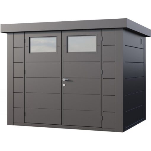Abri Telluria en acier galvanisé gris 5,6m² avec double porte Eleganto 2721 – Image 2