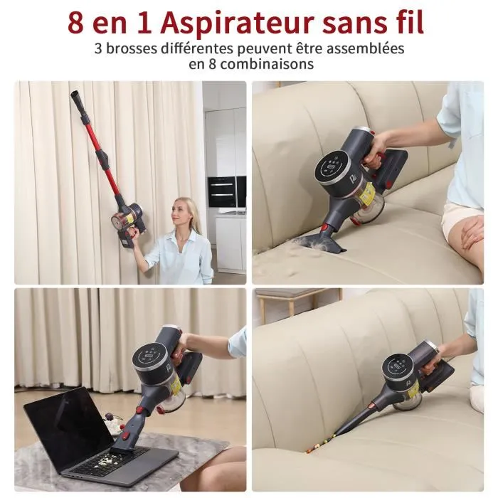 Aspirateur Balai Sans Fil Puissant Multifonctions 8 en 1 – Image 2