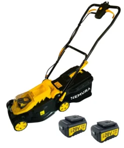 Tondeuse à batterie NEMURA 20V + 2 batteries 6Ah + Chargeur rapide - Coupe de 32cm