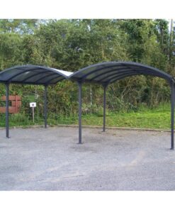 Alternative view of Carport 2 voitures en aluminium et polycarbonate 6mm ANTI-UV – Habrita