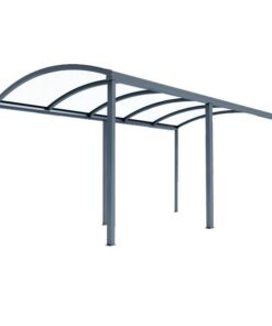 Alternative view of Abris de voiture en aluminium autoporté avec toiture en polycarbonate