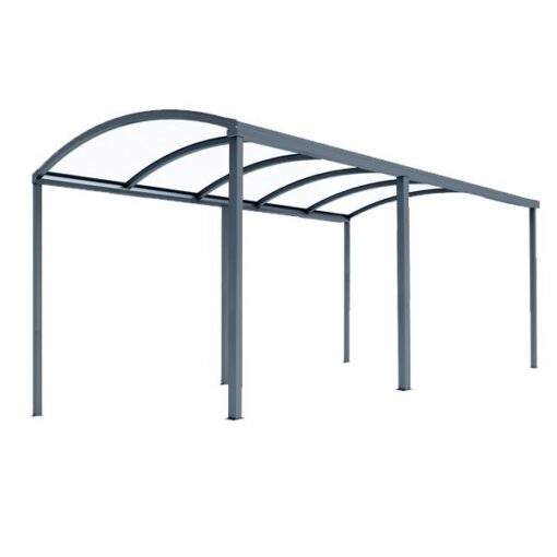 Abris de voiture en aluminium autoporté avec toiture en polycarbonate – Image 2
