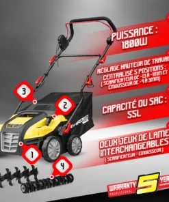 Alternative view of Scarificateur emousseur électrique 1800W - 40cm