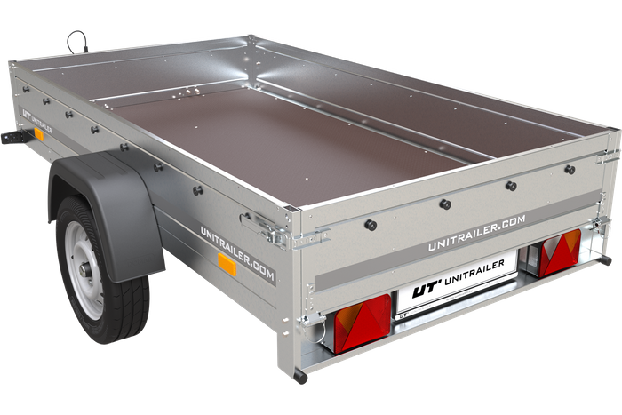 Remorque voiture simple essieu Unitrailer Garden Trailer 230 x 125 cm avec timon fixe 500/750 kg – Image 4