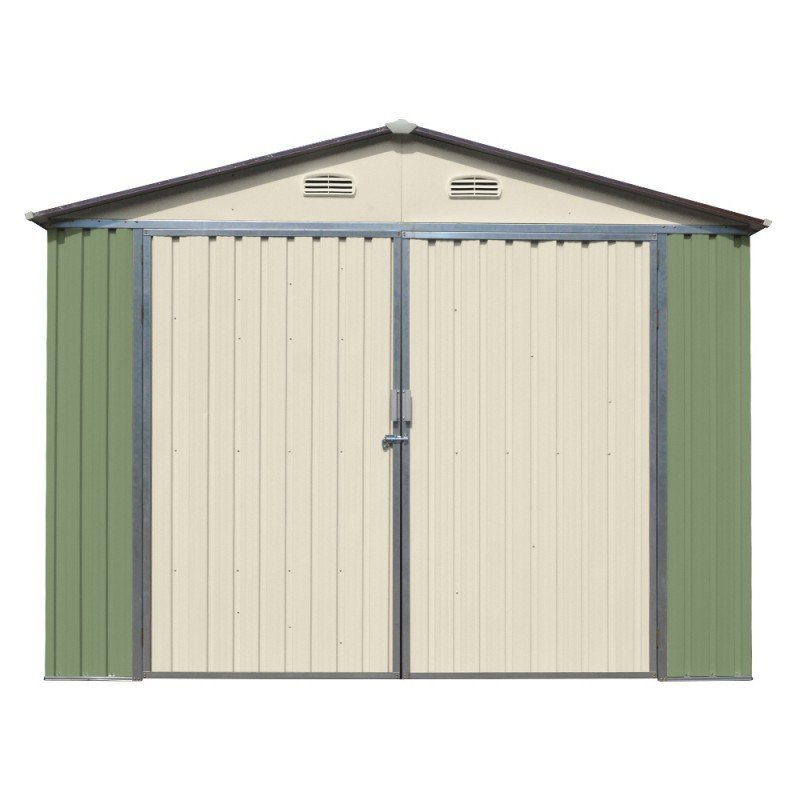 Garage double portes vert pâle et crème 18m² + kit d’ancrage X-METAL – Image 6