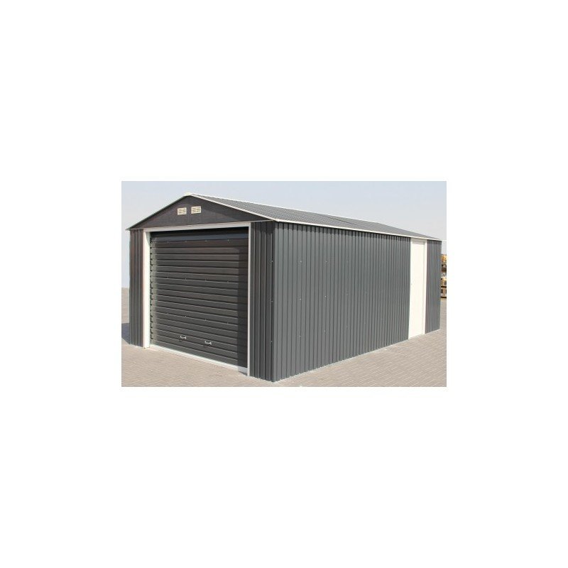 Garage en métal anthracite 19,95m² grande hauteur H.2,60m DURAMAX – Image 5