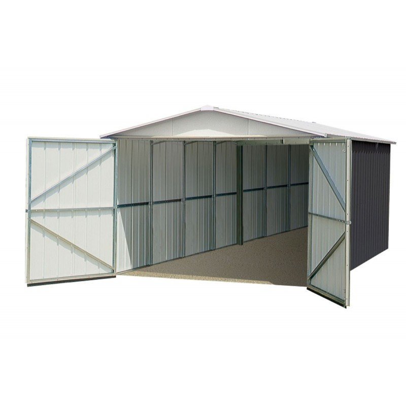 Garage métal YARDMASTER anthracite 19,07m² + kit d’ancrage inclus – Image 2