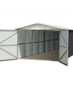 Garage métal YARDMASTER anthracite 15,50m² + kit d’ancrage inclus