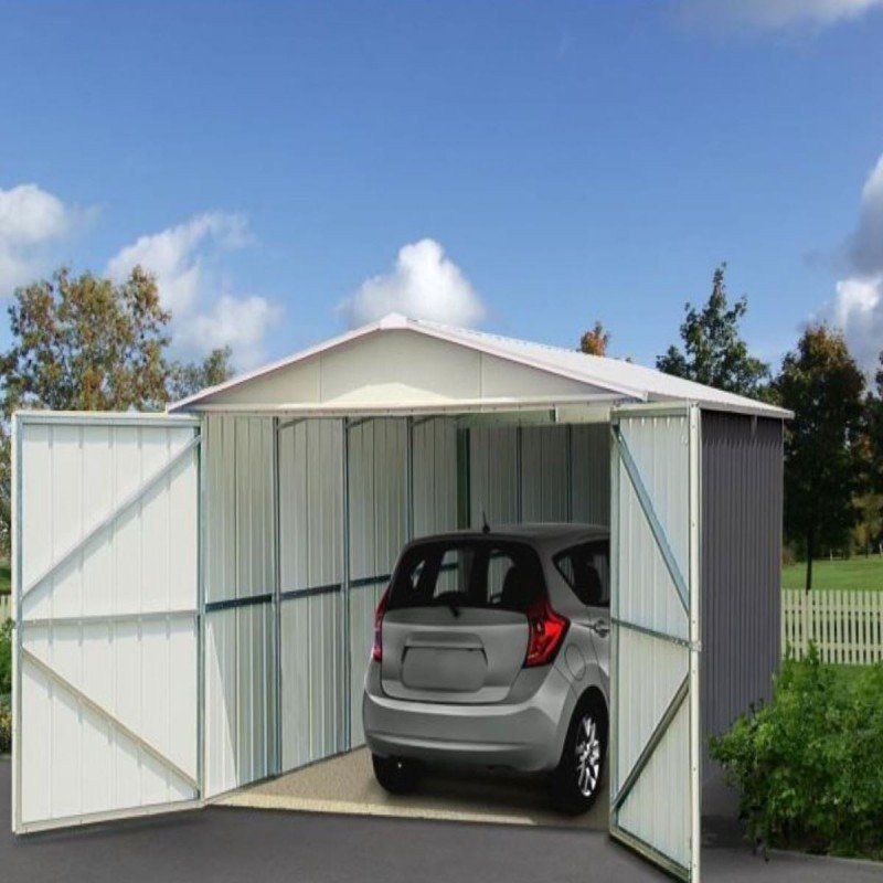 Garage métal YARDMASTER anthracite 19,07m² + kit d’ancrage inclus – Image 4