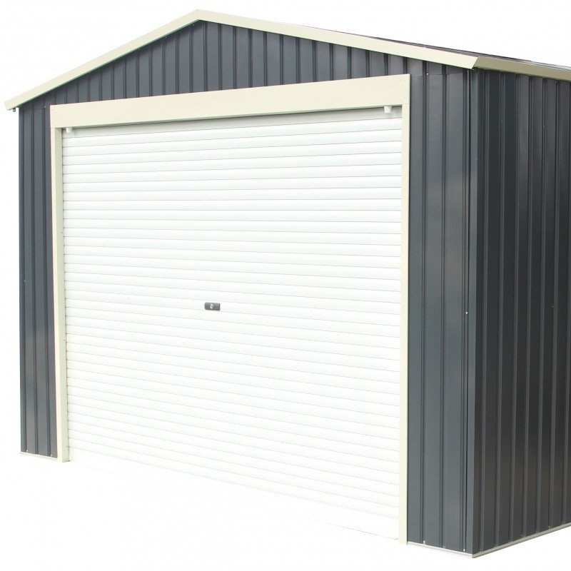 Garage métal anthracite 19,52m² porte enroulable + kit d’ancrage – Image 9
