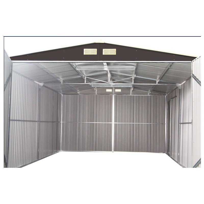 Garage métal anthracite X-METAL double portes 19,61m² + kit d’ancrage – Image 7