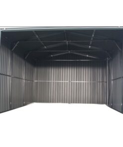 Alternative view of Garage métal anthracite 19,52m² porte enroulable + kit d’ancrage