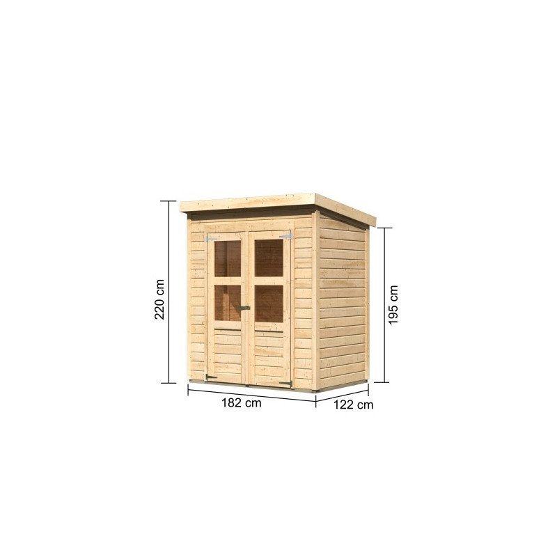 Petit abri de jardin en bois 2,22m² Merseburg 2 - Karibu – Image 3