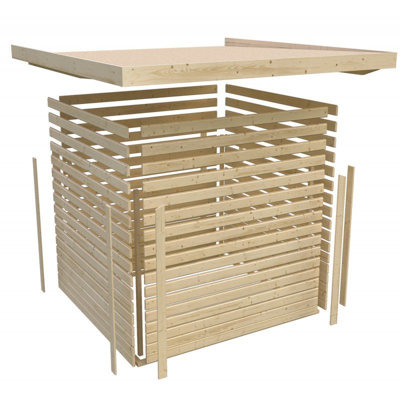 Petit abri de jardin en bois 3,26m² Merseburg 3 - Karibu – Image 8