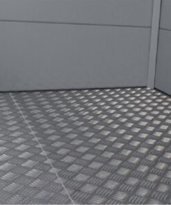 Alternative view of Abri Telluria en acier galvanisé gris 9,8m² avec double porte Eleganto 3330